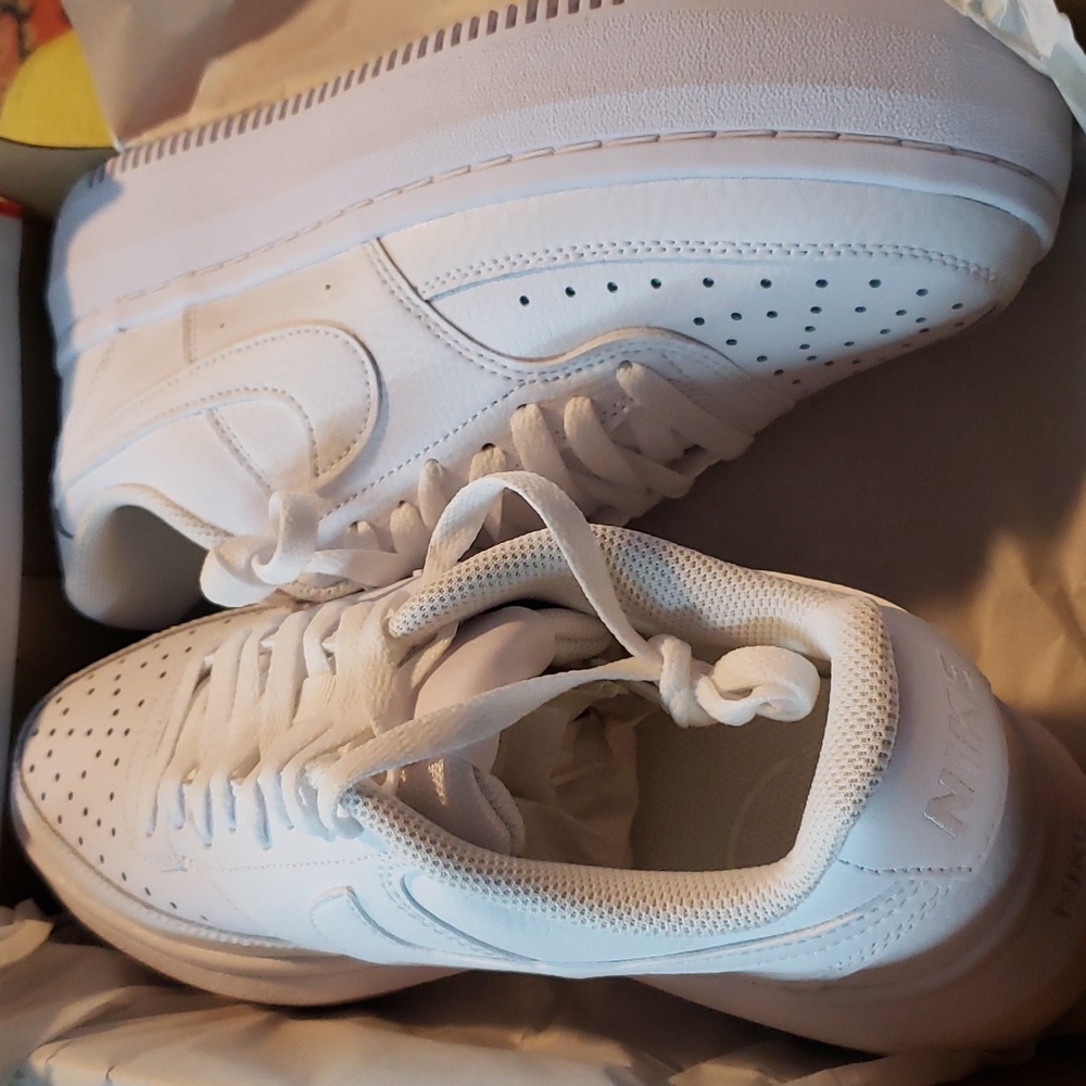Nike Women Court Vision All White Sneakers - Picture 2 of 5